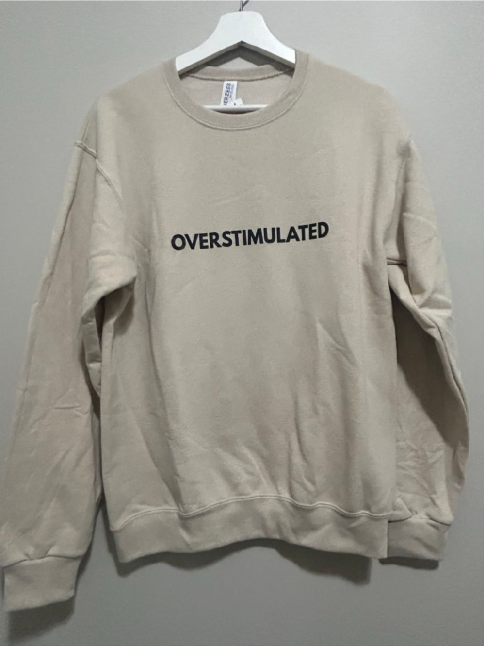 Women's Jerzees Overstimulated Sweatshirt Beige Black